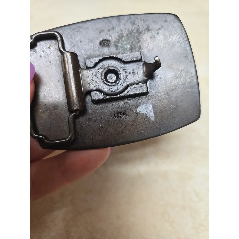 Vintage Western Leather Belt Buckle 